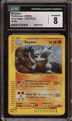 Pokemon Rhydon Skyridge Holo Rare #H27 CGC 8 • $41