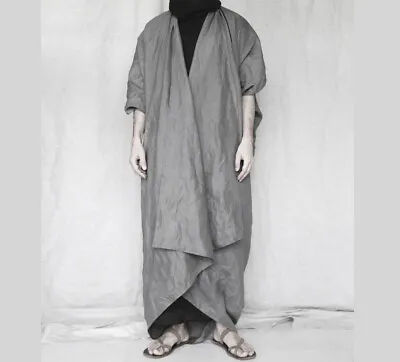 Mens Avant Garde Linen Kimono Jacket Linen Poncho Cape Mens Boho Coat Cardigan • $142