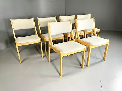 EB6015 6 Vintage Danish Mid Century Dining Chairs By TSM Grey Retro. MDIN • £425