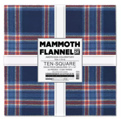 RK ~ Mammoth Flannel ~ Americana Colorstory ~ 10  Precut Squares • $42