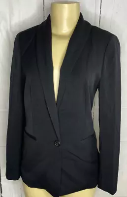 J Crew Blazer Coat One Button Twill Solid Black Poly Viscose Blend Women 2 NWT  • $29.99