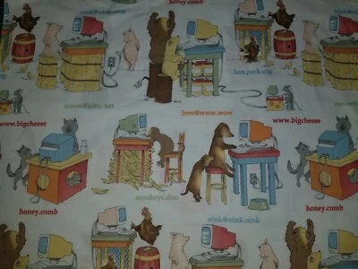 $29.99 • Buy Alexander Henry Vintage Animals Online Computer Cotton Fabric 1 Yard