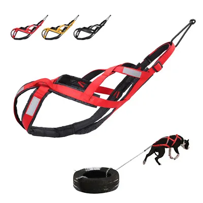 Sledding Dog Weight Pulling Harness Sport Reflective X-Back Adjustable Canicross • £26.39
