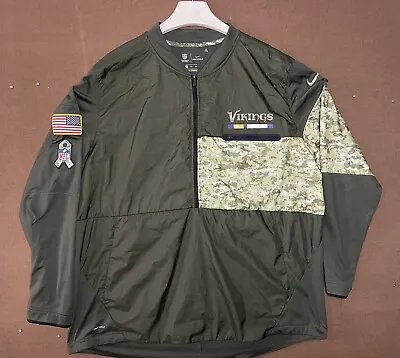 Minnesota Vikings Nike Shield NFL On Field Apparel Camo Zip Jacket Military XXL • $35.99