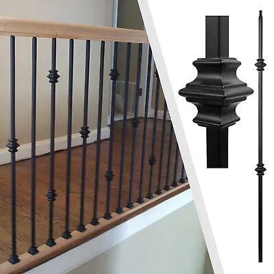 1/2  Double Twist Basket Knuckle Square Iron Stair Balusters Spndles Black • $210.90