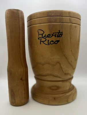 X-Large Puerto Rico Wood Mortar & Pestle Pylon Pilon Madera - Boricua Rican HUGE • $45.99