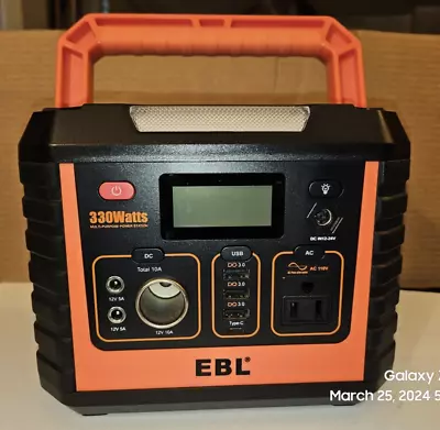 EBL Portable Power Station 300 110V/330W - Peak 600W Backup Lithium Battery • $120