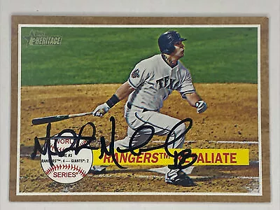 Mitch Moreland Auto 2011 Topps Heritage Rangers Signed World Series  • $20