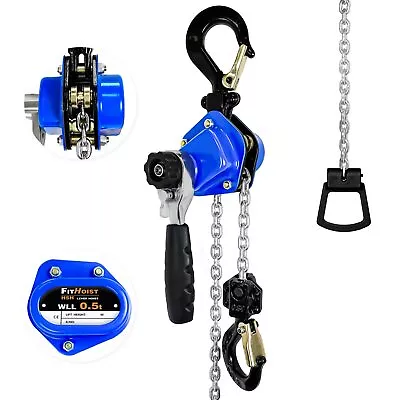 Mini Chain Hoist 1/2 Ton 1100Lbs Manual Lever Chain Hoist Alloy Steel G80 Chain • $81.19