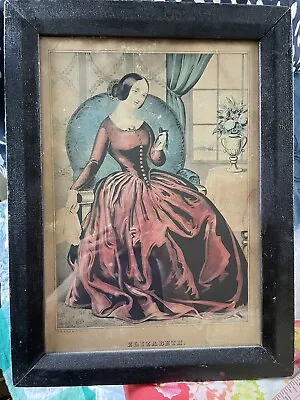 N. Currier Antique Lithograph “Elizabeth” 1860 Unique Frame • $119
