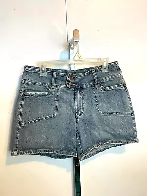 Vintage 90s Y2K Z Cavaricci Jeans Shorts Women's Blue Size 12 • $12.97