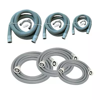 Washing Machine Hose Water Fill Pipe & Drain Outlet Hose Extension Kit 2-4 Metre • £8.79