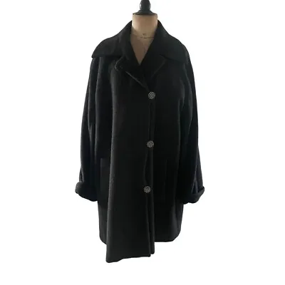 Cinzia Rocca Women's Alpaca Long Jacket/Coat Long Sleeve Pockets Black • $108.80