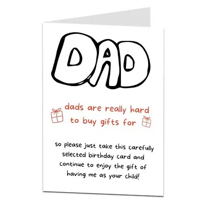 Funny Birthday Card For Dad Dads Are Really Hard To Buy For • £3.25