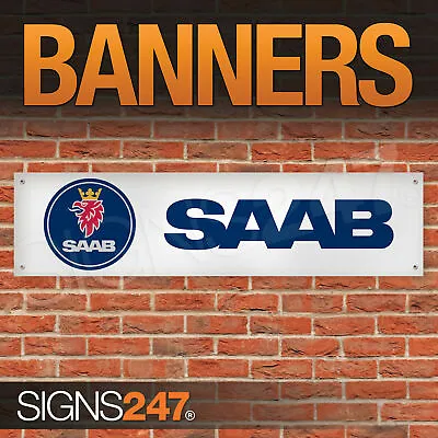 SAAB Garage Workshop Banner PVC Sign Display Motorsport • $14.20