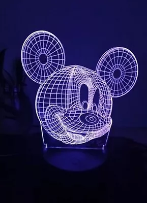 3D Mickey Mouse LED Desk Table Lamp Night Light Switch Control 3 Color • $13.99