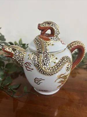 Antique Japanese Lucky Dragon 3D Teapot - Exquisite Eggshell Porcelain • £49.99