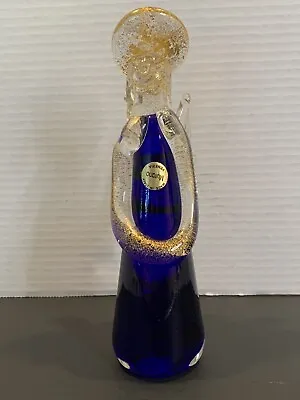 Vintage Murano Glass Cobalt Blue Angel Figurine 8” Made In Italy (Venezia) • $65