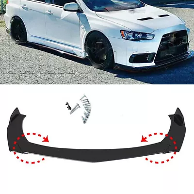 For Mitsubishi Lancer Front Bumper Lip Splitter Spoiler Body Kit Glossy Black • $43.95