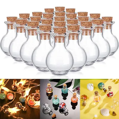 £4.61 • Buy 10Pcs Mini Glass Bottles Clear Drifting Bottles Small Wishing Bottles With Cork