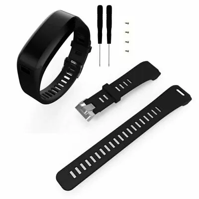 Black Silicone Wrist Watch Band Strap For Garmin Vivosmart HR Bracelet + Tools • $13.64