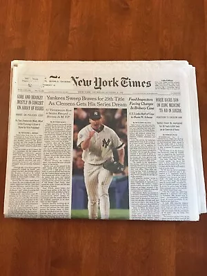 New York Times 10/28/99 Yankees Win 1999 World Series Complete Newspaper + Iht • $18.50