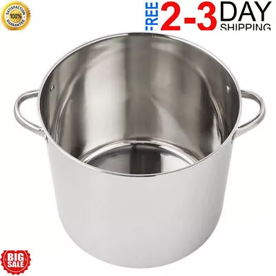 20-Quart Kitchen Stainless Steel Stockpots Cookware Stock Pot With Glass Lid • $29.88