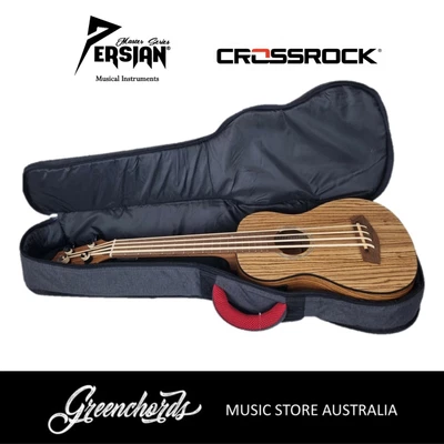 $255 • Buy Persian UKB-Zebra Electric-Acoustic Bass Ukulele With Crossrock Gig Bag