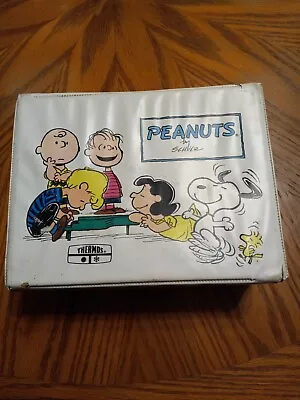 Peanuts White Lunchbox 1972 By Schulz No Thermo USED Rare Charlie Brown • $5