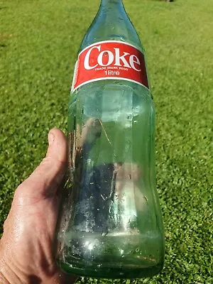 Collectable Green Coke Cola  1 Litre Bottle Product Of Australia.  • $20