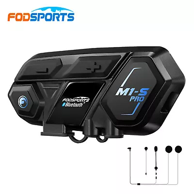 M1-S Pro Motorcycle Helmet Intercom Bluetooth Headset 8 Riders 2000m Interphone • $63.99