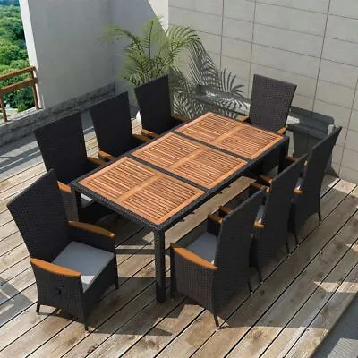 $1071.95 • Buy 9 Pcs Outdoor Dining Table And Chair Set Elegant Rattan Garden Patio Furniture