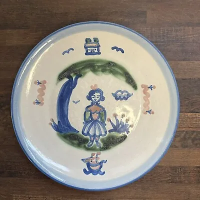 M A Hadley Pottery Plate 9  Luncheon Plate Farmer Wife Woods Cooking • $18.20