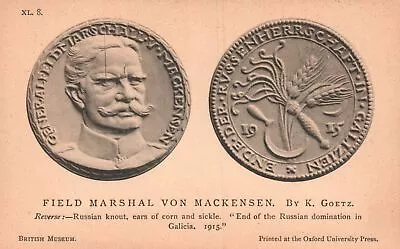 Vintage Postcard 1910s Field Marshal Von Mackensen K. Goetz Coins British Museum • $9.89