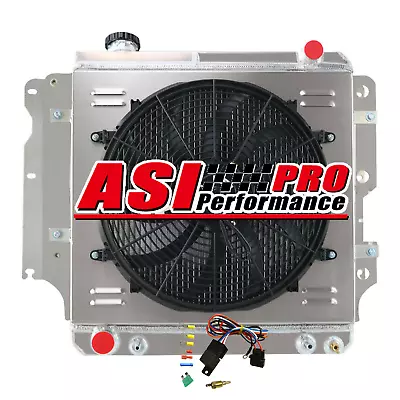 4 Row Radiator Shroud Fan Relay For 1987-2006 Jeep Wrangler TJ YJ 4.0L L4 L6 • $259