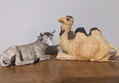 $34.99 • Buy Vintage Homco Nativity Set 5270 Camel And Cow - Bisque Porcelain Figurines