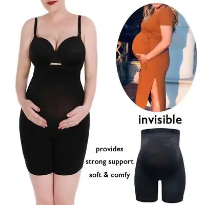 Women Maternity Shapewear High Waist Abdomen Support Shorts Pregnancy Knickers • £7.79