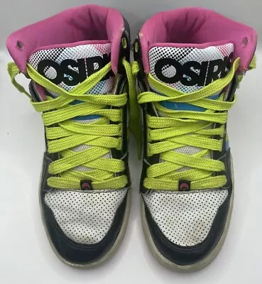 Osiris NYC 83 Slim Girls High Tops  Size 7/Eur 37.5 Green Pink Blue  • $30