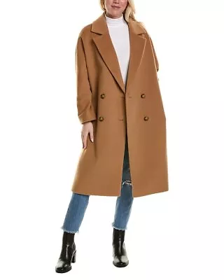 Cinzia Rocca Icons Long Wool & Cashmere-Blend Coat Women's Brown 46 • $266.99