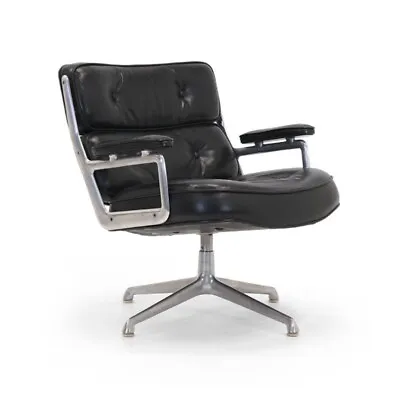 Original Rare Herman Miller ES105 675 Eames Time Life Lobby Chair Black Leather • £1795