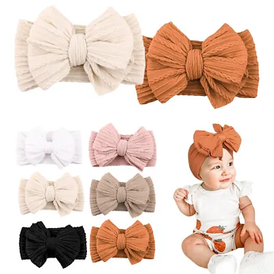 Baby Rabbit Headband Elastic Bowknot Hair Band Girls Bow-knot Newborn Bow Soft • £3.71