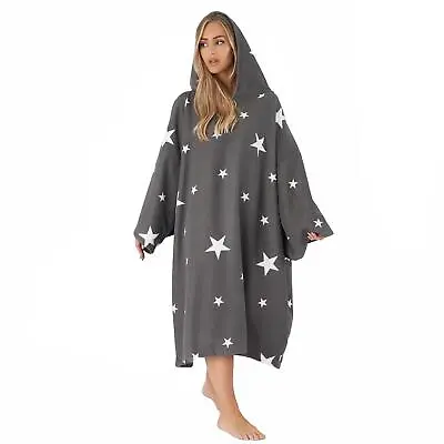 £11.99 • Buy Dreamscene Star Hooded Poncho Towel Swimming Adult Dry Changing Robe Beach Bath
