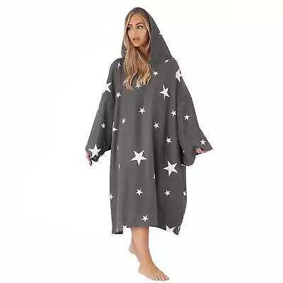 Dreamscene Star Hooded Poncho Towel Swimming Adult Dry Changing Robe Beach Bath • £10.99