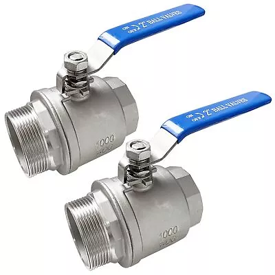 2  Male To Female Thread Full Port Ball Valves NPT 304 Stainless Steel For Wa... • $63.59