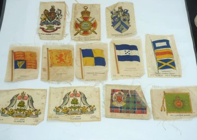 £5 • Buy Vintage BDV Cigarette Silks Cards Bundle X12 Nelson's Flag Indian Regimental