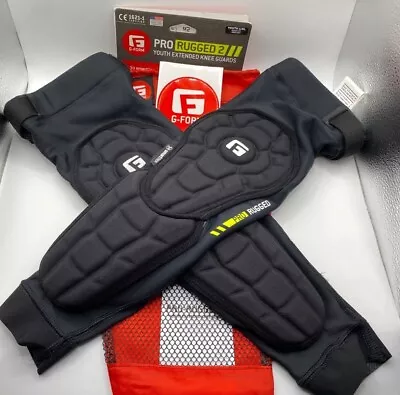 G Form Pro Rugged 2 Extended Knee Shin Guards Youth L/XL Black • $43.95