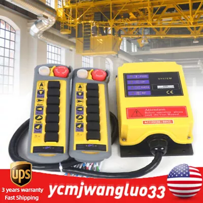 6 Channel 2 Speed 2 Transmitter 1 Receiver Hoist Crane Wireless Remote Control! • $182.40