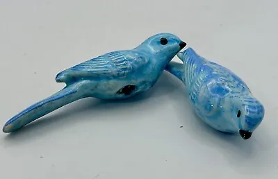 Pair Vintage 1950s Italian Pottery Ceramic Birds For Toleware Wall Decor Blue • $35