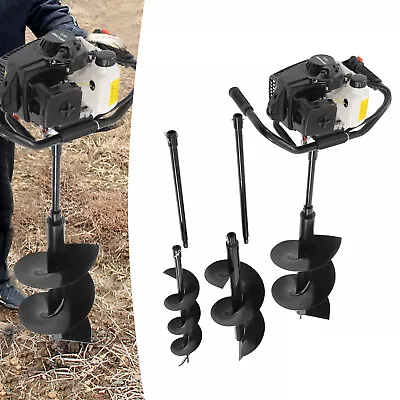 72CC 4HP Fence Post Hole Digger Gas Power Earth Auger Ground +6/10/12 Drill Bits • $252