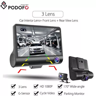 4  In Car Camera Recorder Dual Front And Rear HD 1080P Dash Cam Night Vision UK • £17.59